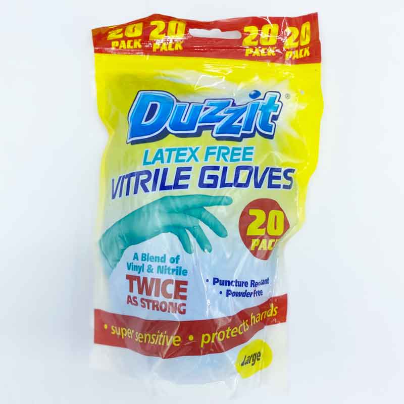 Duzzit Latex Free Vitrile Gloves large 20pk Duzzit Latex Free Vitrile Gloves large 20pk
